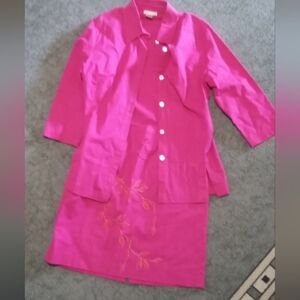 Vibrant Pink Asymmetrical Skirt with Unique Flair